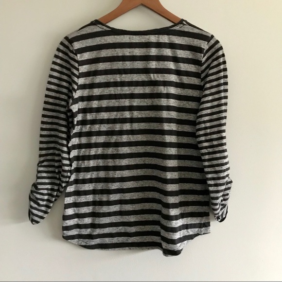 Black and Gray Striped Women’s Top - Picture 8 of 8